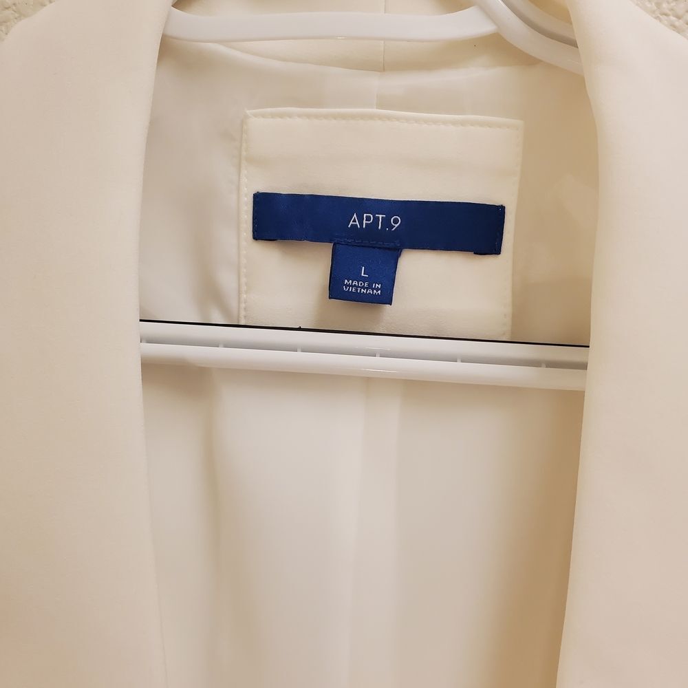 Women's Cream Open-Front Blazer Jacket - Picture 3 of 9
